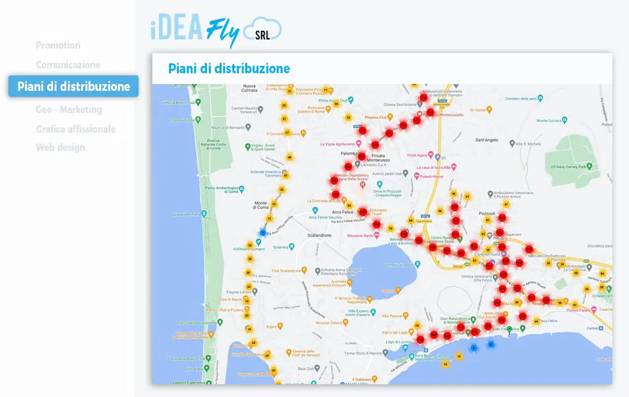 volantinaggio piani di distribuzione efficace software GEO-MARKETING Popolazione Numero di famiglie nuclei familiari componenti bacino